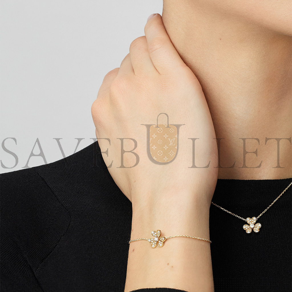 v*n cl*f arpels frivole pendant, mini model - yellow gold, Di*m*nd  vcarp24000